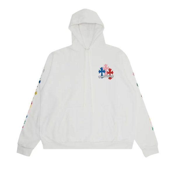 Chrome Hearts Multicolor Cross Hoodie White