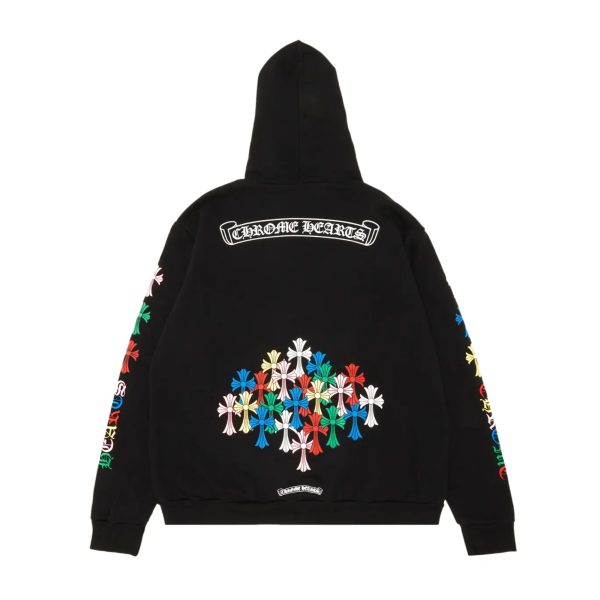 Chrome Hearts Multicolor Cross Hoodie Black