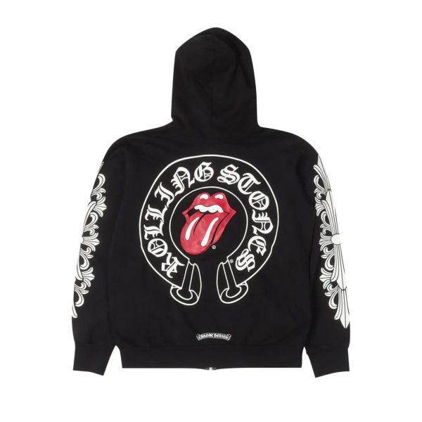 Chrome Hearts Rolling Stones Zip Up Hoodie Black