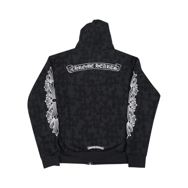 Chrome Hearts Cross Cemetery Monogram Zip Up Hoodie