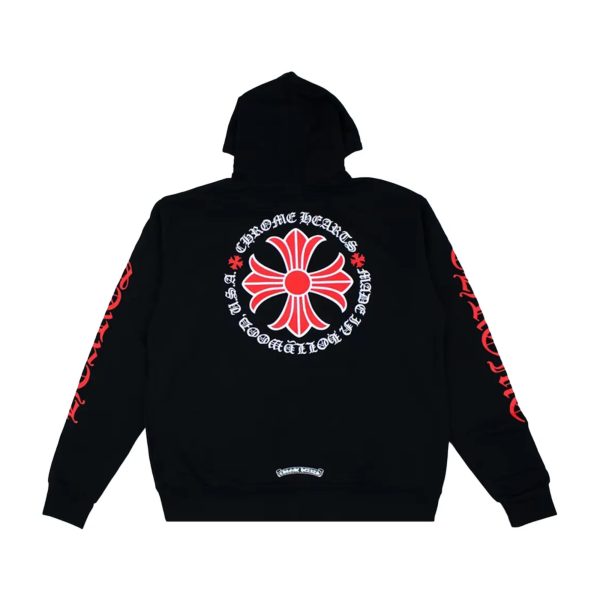 Chrome Hearts Made In Hollywood Red Cross Zip Up Hoodie