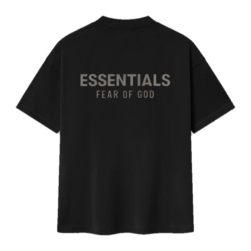 Essentials Rear Text Shirt in Black