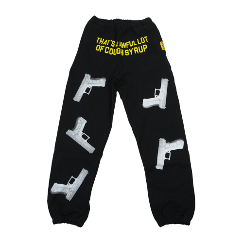 Awful Lot Of Cough Syrup Sweatpants Multiple Colors in Black
