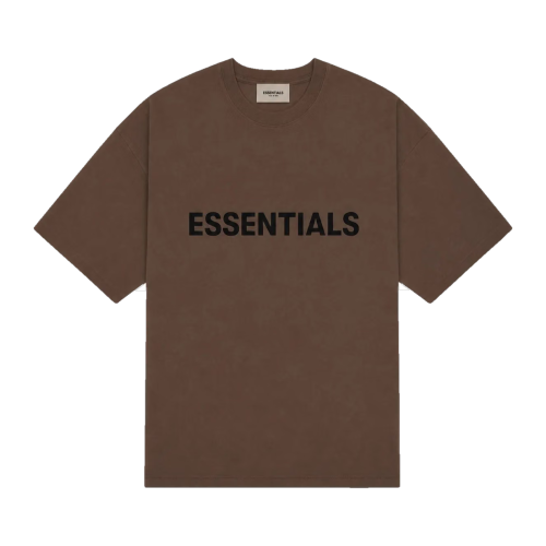 Essentials Front Big Text Shirt in Chocolate