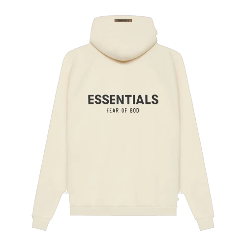 Essentials Back Text Hoodie Multiple Colors in Cream