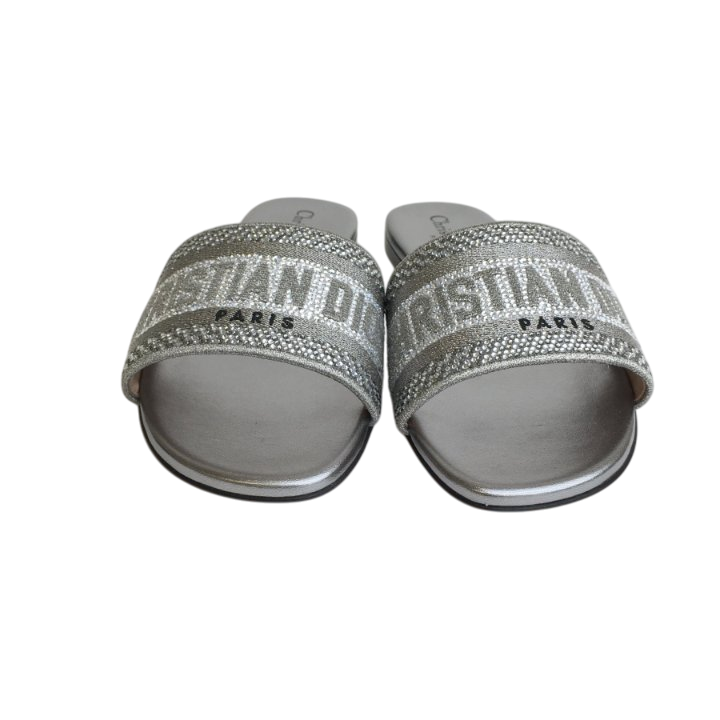 Silver Crystal Embroidered