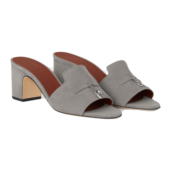 Loro Piana Summer Charms Sandal Heels Multiple Colors in Heather Grey