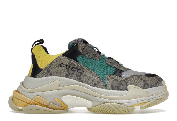 Gucci X Balenciaga The Hacker Project Triple S Beige Green Yellow